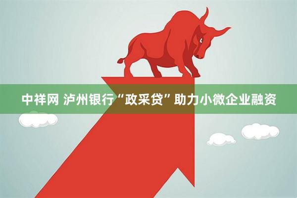中祥网 泸州银行“政采贷”助力小微企业融资